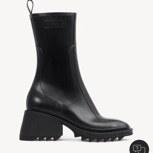 Chloé Betty Black Rubber Rain Boots